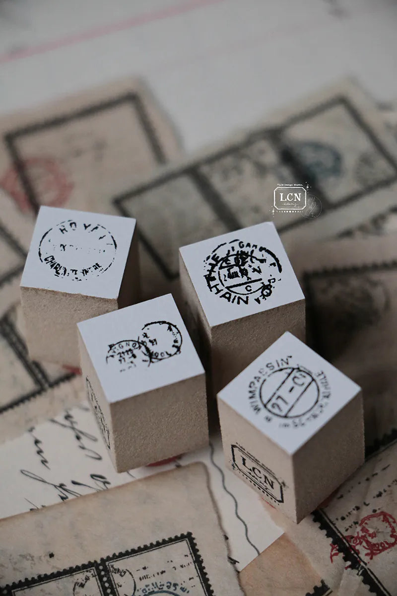 Lin Chia Ning Wooden Stamp - Mini Postage Marks Stamp Set
