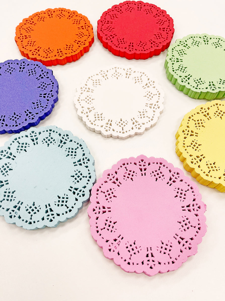 Doilies de jugo de naranja de 4,5" 100 unidades