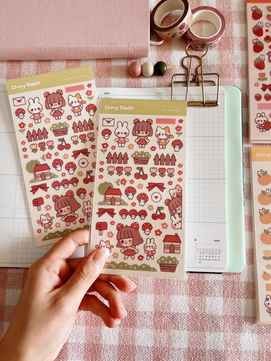 Cherry Rabbit - Little Friends Sticker Sheet