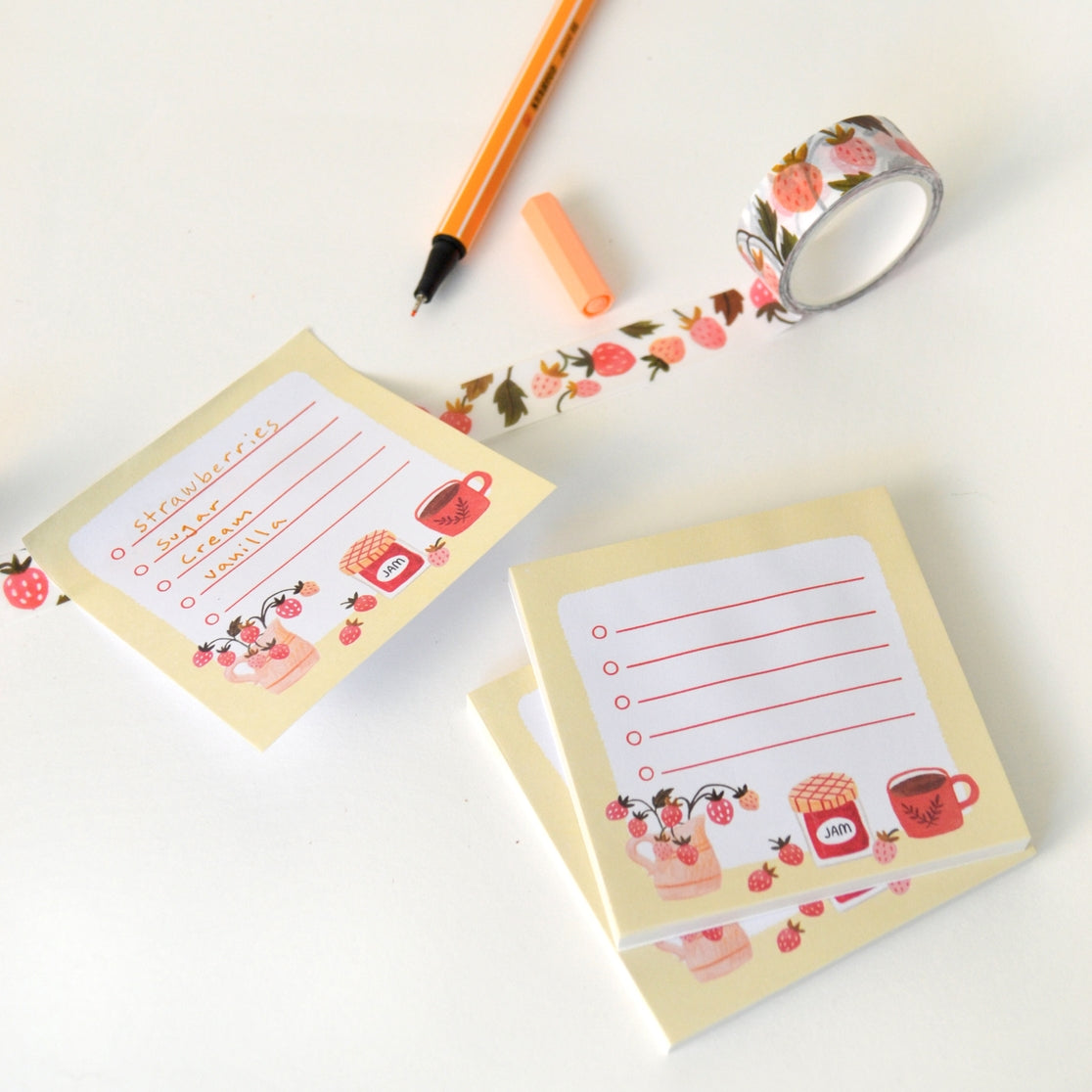 Notas adhesivas de fresa de Little List