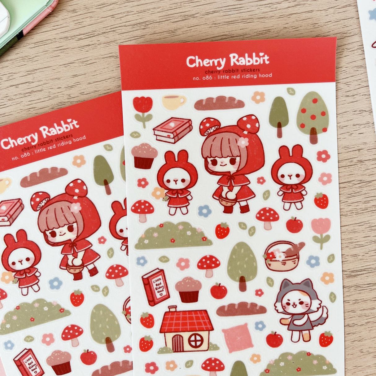 Cherry Rabbit - Little Red Riding Hood Sticker Sheet 086
