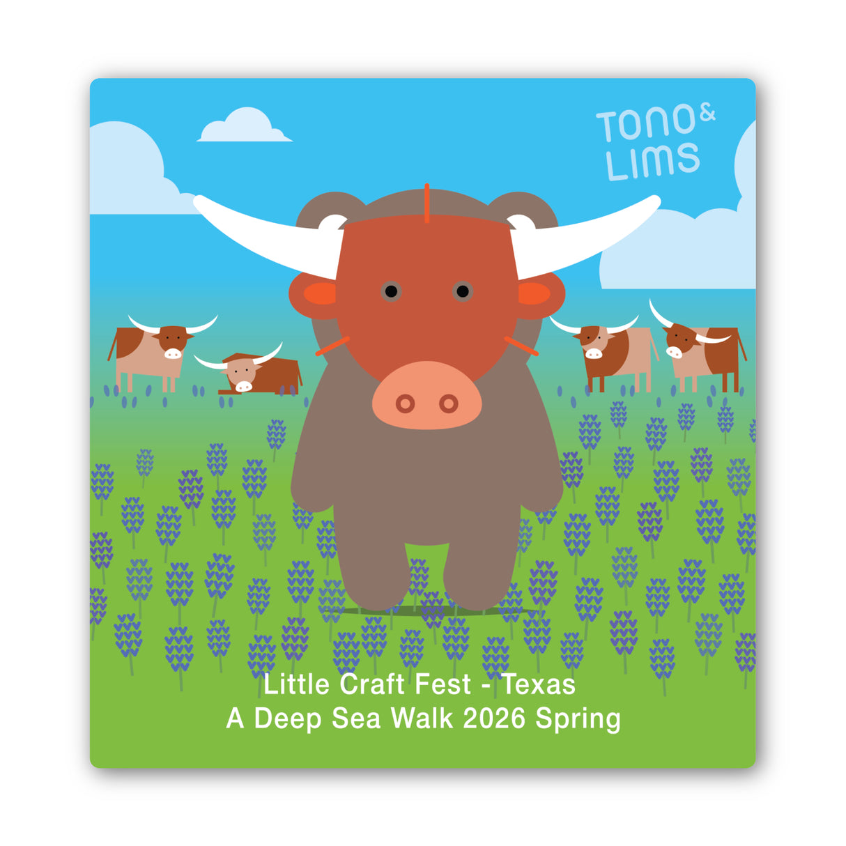 Created just for Deep Sea Walk in Texas, this Tono & Lims bear features a longhorn disguise set against iconic bluebonnet fields, a whimsical tribute to the Lone Star State.