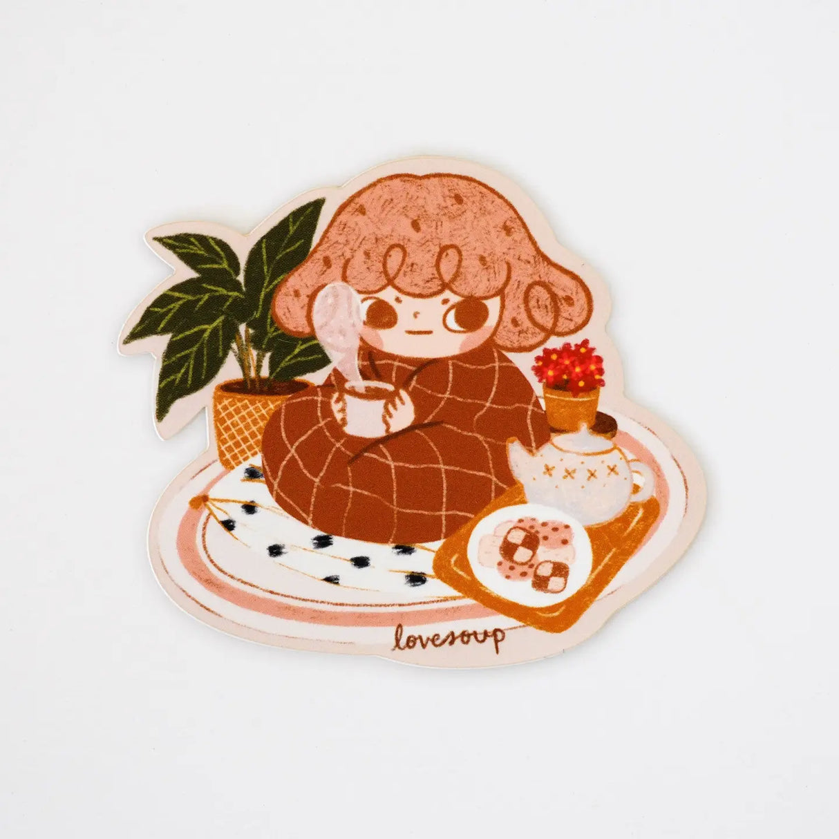 LoveSoup Studio - Cozy Sticker
matte sticker
water resistant
Height: 70mm / 2.75 inches 