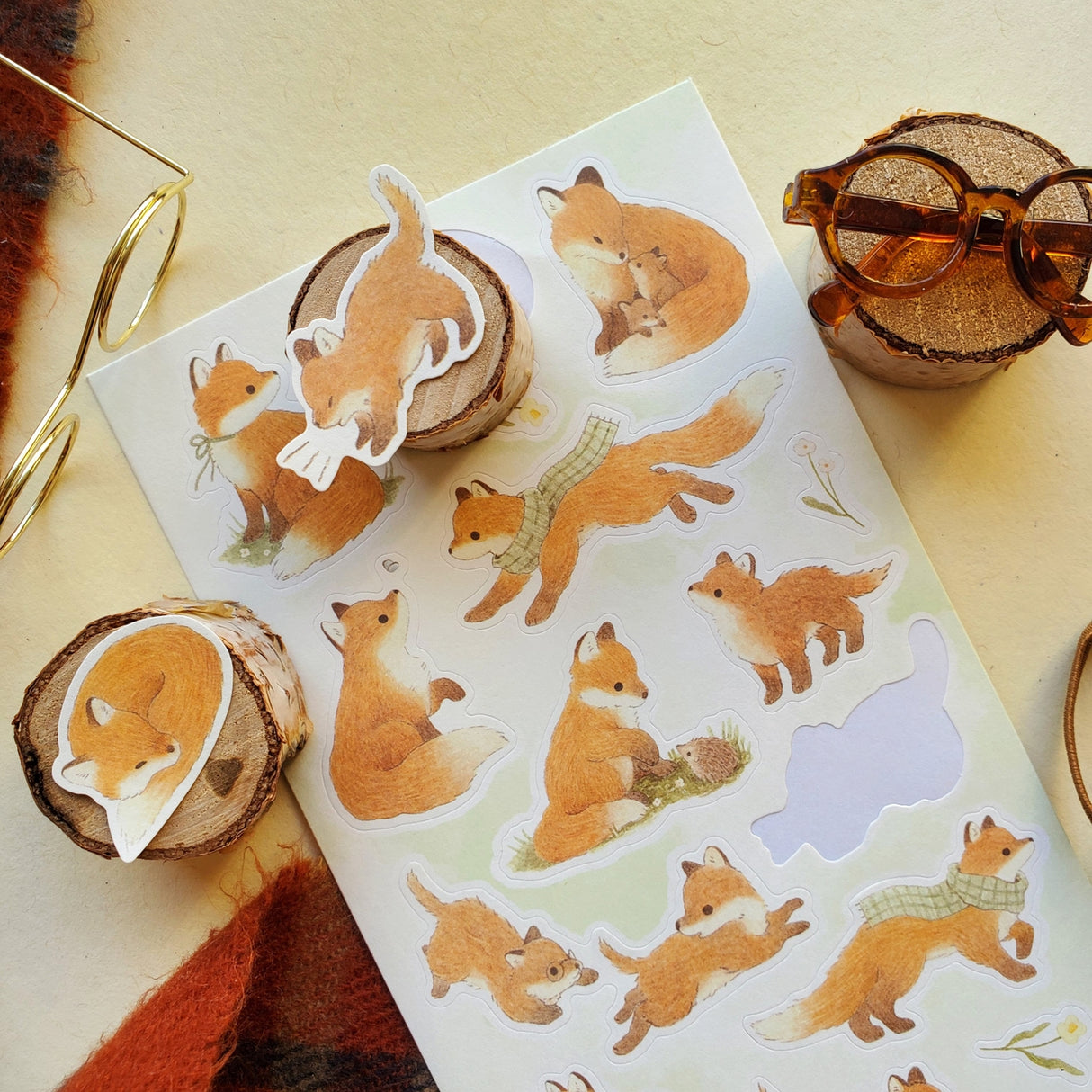 STICKII Lovely Little Foxes Sticker Sheet