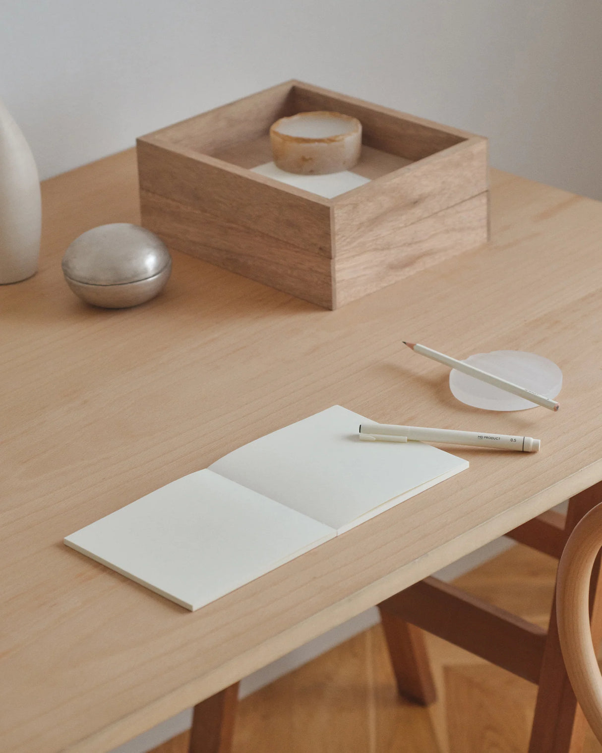 Crafted in Japan, this minimalist notebook is designed to enhance your writing experience. Inside, you'll find the high-quality Midori Diary (MD) paper, first developed in 1960 and refined ever since. Midori has rigorously tested this paper with various writing instruments to ensure quality, checking for ink feathering or bleeding, drying time, the smoothness of pen tips on the surface, and the tactile feel.