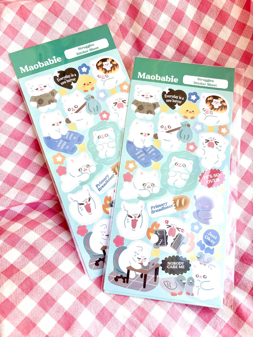 As Maobabie, we present our Sticker Sheet - Struggles, crafted with love by our indie artist, Jennie. Printed on matte vinyl paper, this sheet measures 210mmx170mm, making it an ideal size for decorating your phone, laptop, or any other surface. Get ready to experience our cute and soft illustrations, bringing a touch of charm to your everyday items. With Maobabie, it's all about adding a dash of whimsy to your world.
Includes one (1) sticker sheet