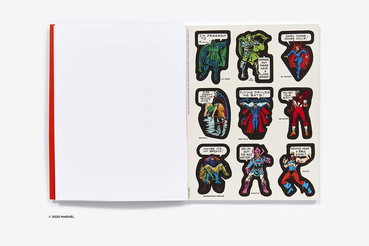 A super gift for fans, this book contains more than 200 vintage stickers featuring Marvel’s classic heroes and villains!
The Marvel Classic Sticker Book is the first to feature iconic, vintage stickers, including images from the comics and trading cards. Showcasing all of your favorite heroes and villains, the book includes five double-sided pull-out posters so you can make your own unique sticker creations on one side or create your own posters and comics on the other.
Whether you are a lifelong Ma