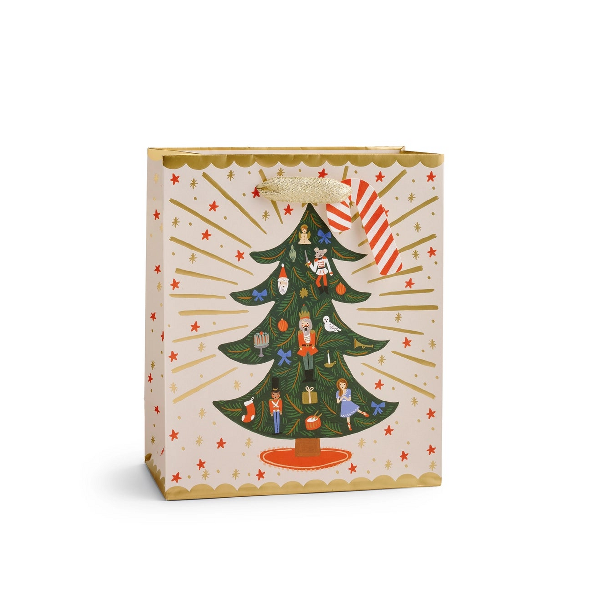 Medium Nutcracker Sweets Tree Gift Bag
Giving gets even more special with our gift bags, which feature charming extras like gold foil accents, cotton ribbon handles, and a coordinating “To” and “From” tag.
DETAILS
Medium: 9.5" L × 8" W
Uncoated paper with cotton ribbon
Printed in full color and foil stamped
Metallic gold foil
Metallic cotton ribbon handles
Cardboard floor insert