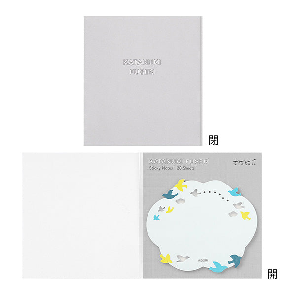 The "Wreath" design features delicate white florals in a wreath. It has a simple and easy-to-write design. If you peek out the die-cut part from a notebook or notebook, you can even use it like a bookmark.
The bottom of the sticker is glued, and when attached, the top floats slightly. The glue part is cut out as little as possible to prevent tearing when flipped.
Includes 20 notes in each package