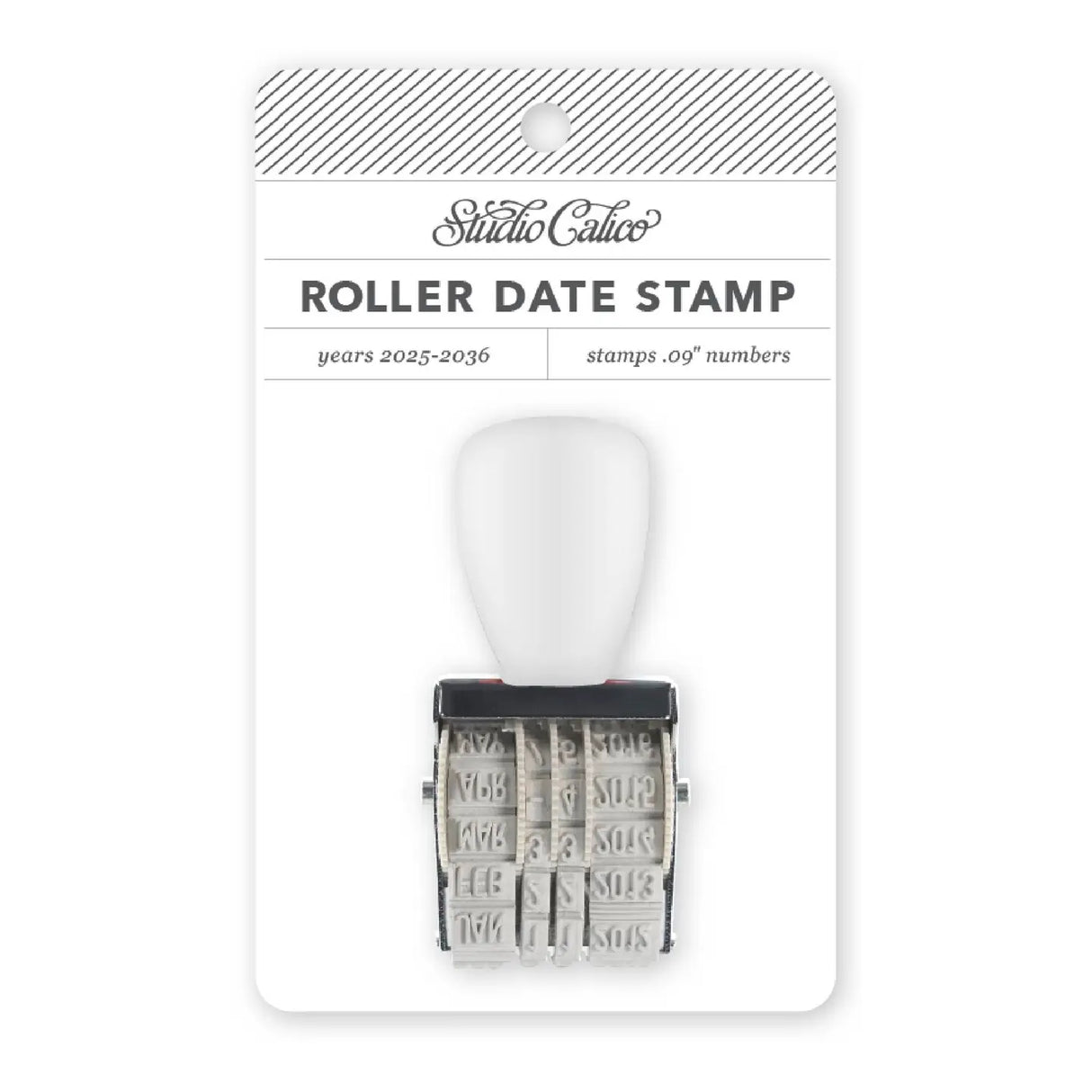 Add a timeless touch to your planning and journaling with the Mini Roller Date Stamp. Covering the years 2025–2036, this compact stamp is perfect for labeling pages, memory-keeping, organizing documents, or dating your creative projects. With crisp .09” number impressions and an easy-turn handle, it’s a fun and functional tool to keep at your desk or drop in your pencil pouch. Whether you’re a scrapbooker, bullet journaler, or list-maker, this little stamp makes a big impact. A great gift for stationery lov