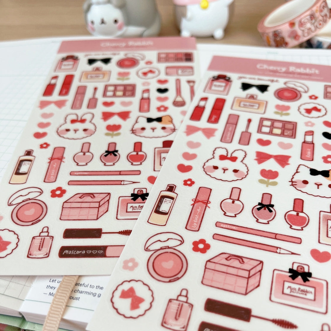 Cherry Rabbit - Miss Rabbit Makeup Sticker Sheet