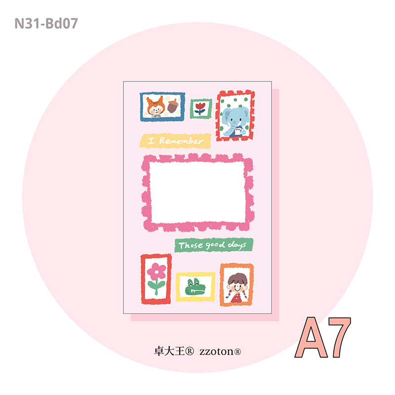 Molinta - Crayon Animal A7 Memo Sheets
Enjoy these cute memo sheets featuring different animals drawn with crayon-like art style!
Specifications: 80mmx120mm
Material: 120g cotton paper
Number of pages: 10