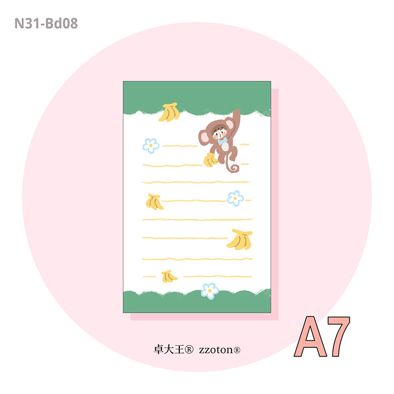 Molinta - Crayon Animal A7 Memo Sheets
Enjoy these cute memo sheets featuring different animals drawn with crayon-like art style!
Specifications: 80mmx120mm
Material: 120g cotton paper
Number of pages: 10