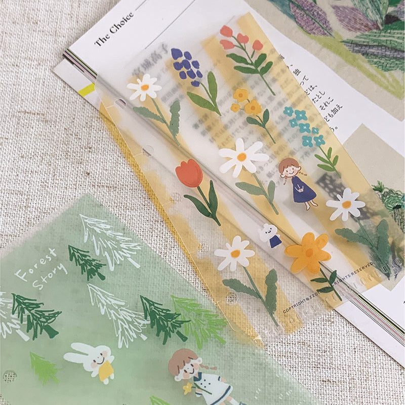 Molinta - Garden M5 Loose Leaf Storage Folder
Store all your little vinyl stickers, sticker flakes, memo sheets, and scraps used for journaling in this folder and retrieve it whenever you need conveniently in your binder!
Specifications: 67mmx110mm
Material: Cast PP