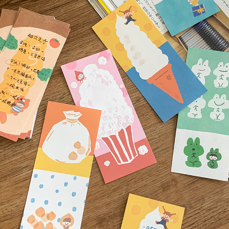 Molinta - Long Sticky Notes B
Take notes or decorate your planner with this cute sticky note set! This set includes 6 different patterns!
48mm x 105mm
120g white kraft paper
48 sheets - 6 different patterns within the sticky note pad