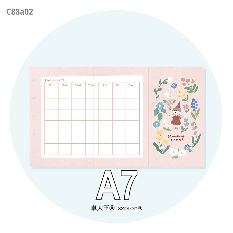 Molinta - Monthly Plan A7 Tri-Fold Pages
Plan out your month with a full, undated monthly layout including a tracker for habits, a monthly review, and a to do list!
Specifications: 220mmx120mm
Material: 120g white craft
Number of pages: 10