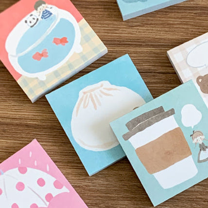 Molinta - Steamed Buns Sticky Notes
Take notes or decorate your planner with this cute sticky note set! Perfect for jotting quick reminders, marking pages, or decorating your journal, this petite sticky note pad brings adorable vibes to your everyday stationery routine.
With 12 different designs to choose from, you can pick your favorites or collect the whole set.
50mm x 50mm (Approx 2in x 2in)
120g white kraft paper
50 pages
Includes 1 pattern