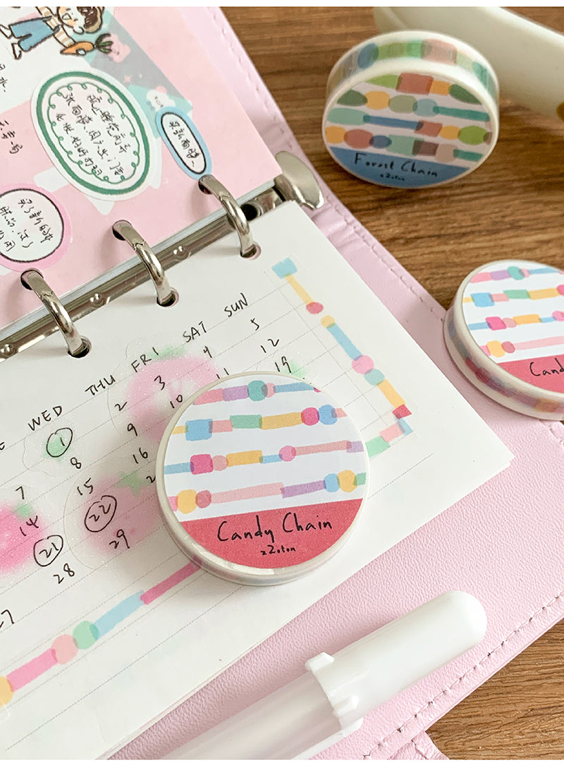 Molinta Candy Chain Washi Tape Journaling Spread pastel color