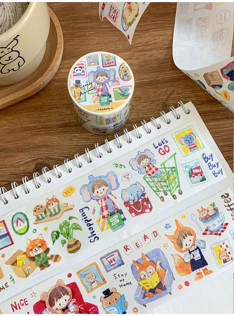 Molinta Lovely Animal Washi Sticker Roll Washi Tape kiss cut roll