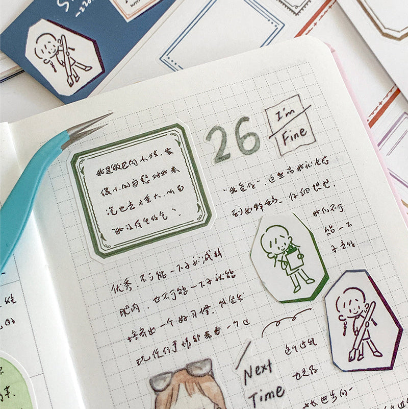 Featuring an adorable collection of different framing illustrations, this sticker sheet adds a personal, whimsical touch to planners, cards, photo albums, and creative projects. Each design is printed on durable kraft paper to incorporate your own little touches of writing!