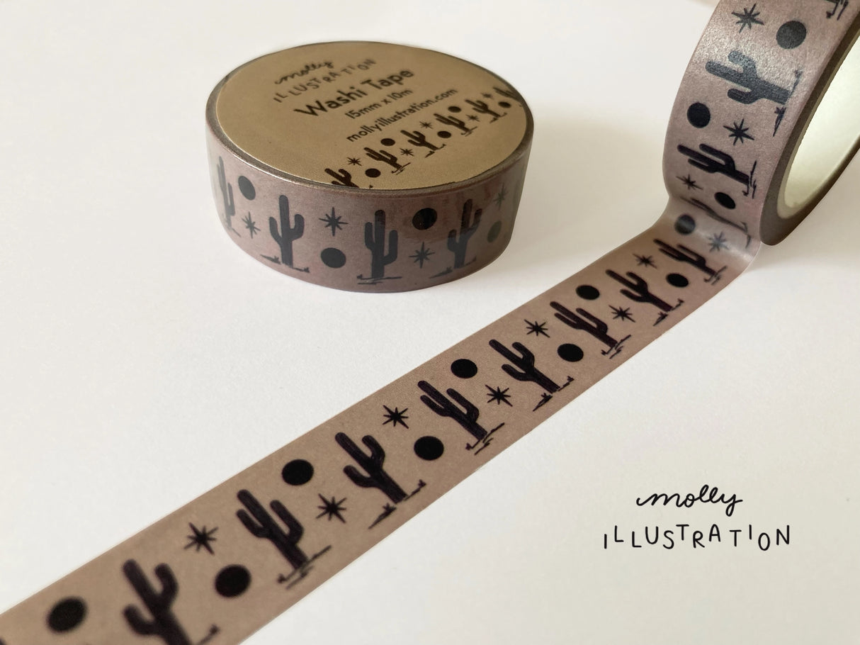 Western Desert Cactus Washi Tape by Molly Illustration