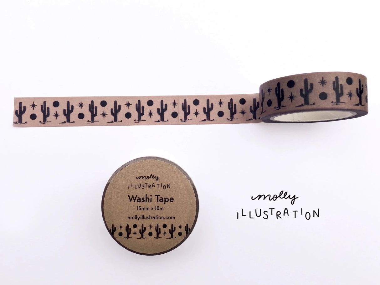 Western Desert Cactus Washi Tape by Molly Illustration
