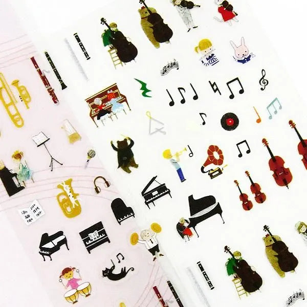 Music Sticker Sheet
This is a small size transparent material sticker that is easy to decorate in planners or journals. It contains two identical illustrations, so you can use it for preservation, matching, or sharing.
Sheet size: Length 150× Width 90mm
Includes 1 sticker sheet