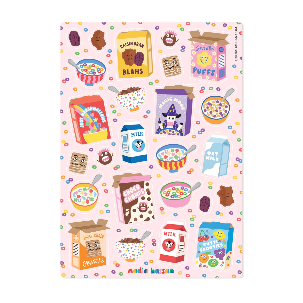 Nadia Hassan - Silly Cereals Sticker Sheet