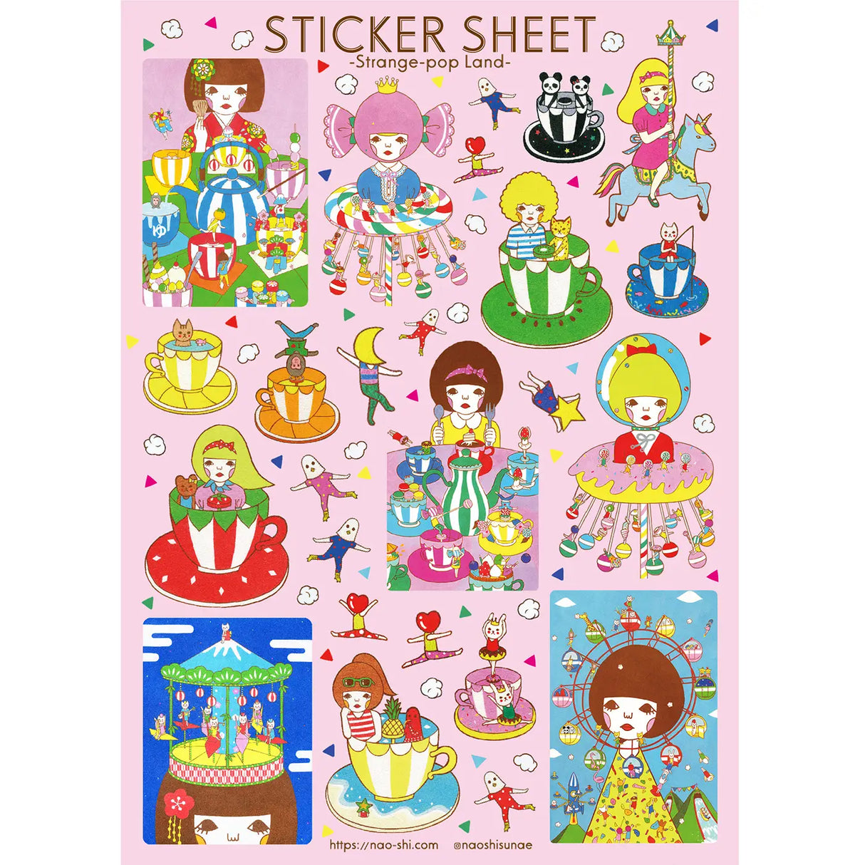 Naoshi Strange-Pop Land Sticker Sheet
Strange-Pop Land sticker sheet is perfect for decorating your journal, binder, planner, scrapbook or laptop.