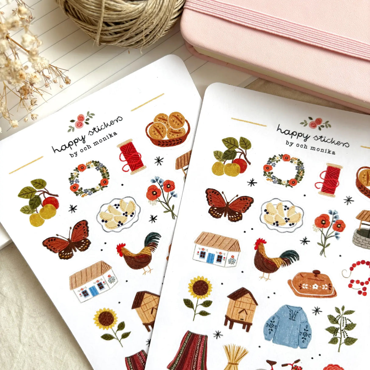 OchMonika Folk Cottage Sticker Sheet
A sticker sheet full of cute little stickers perfect for planners, journals, or scrapbooking ❤