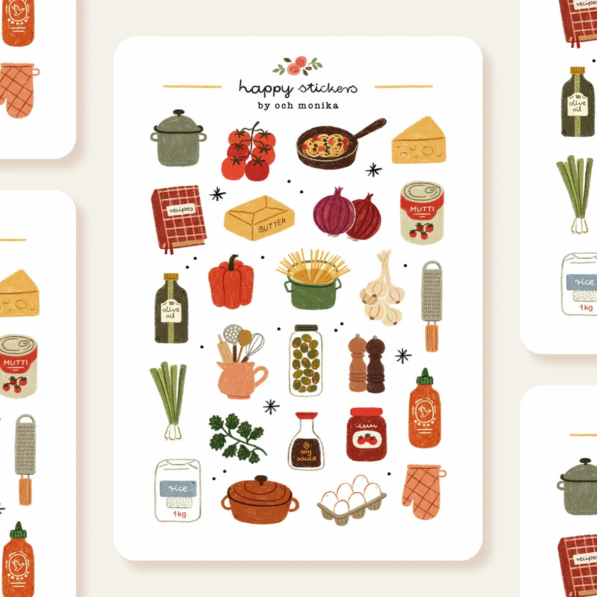 OchMonika Home Cooking Sticker Sheet
A sticker sheet full of cute little stickers perfect for planners, journals, or scrapbooking ❤
