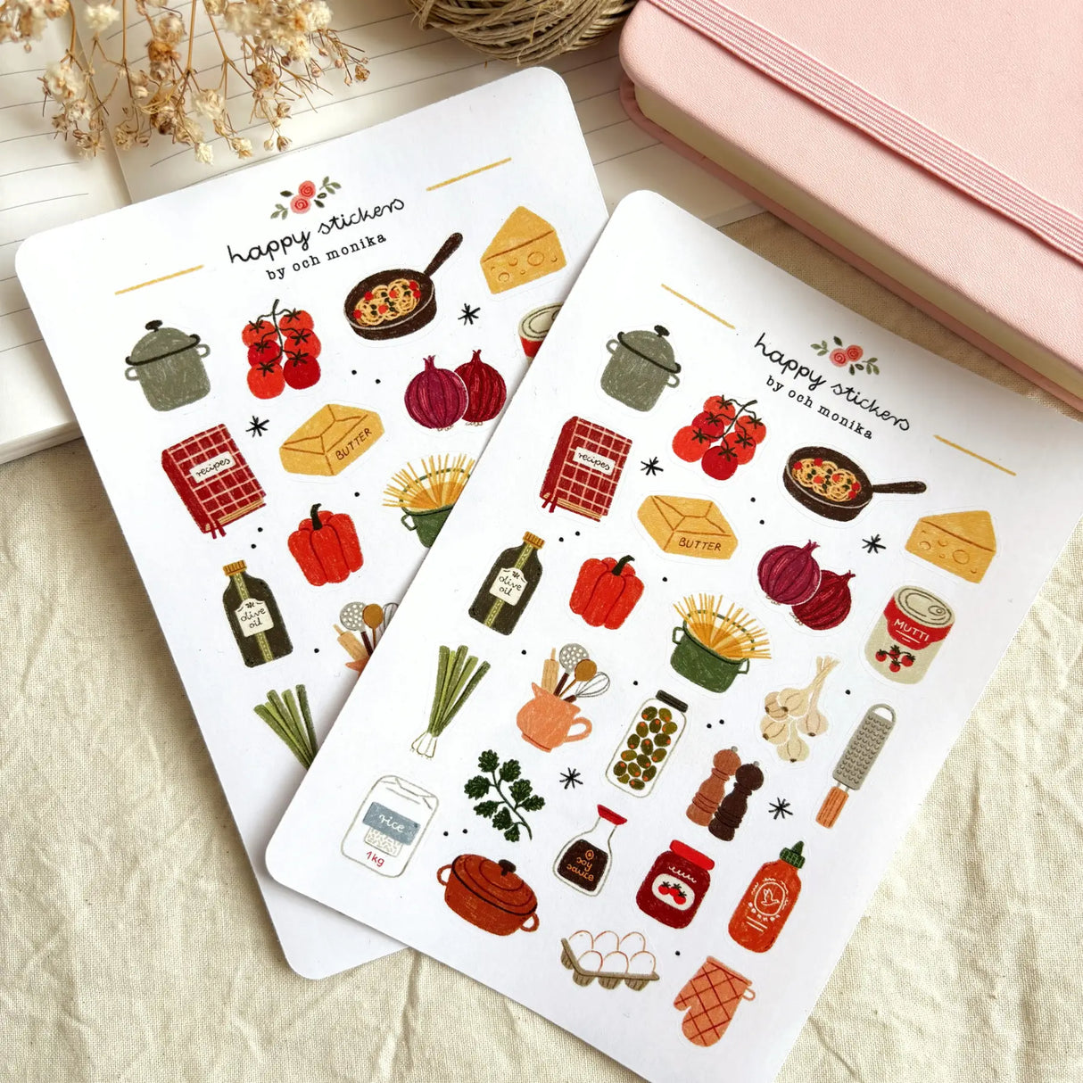 OchMonika Home Cooking Sticker Sheet
A sticker sheet full of cute little stickers perfect for planners, journals, or scrapbooking ❤