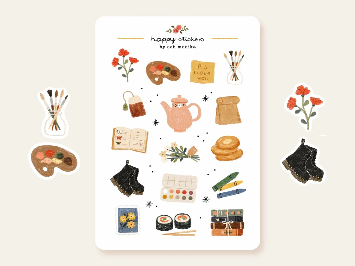A sticker sheet full of cute little stickers perfect for planners, journals, or scrapbooking ❤