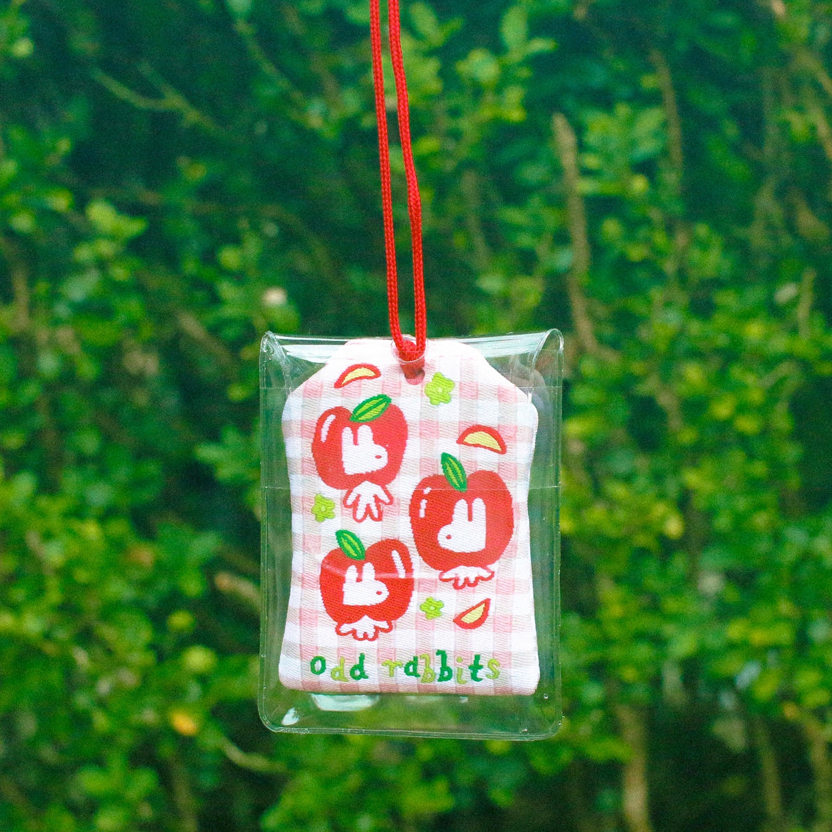 2x2.5 omamori charm with a 8 inch string.
An omamori is a Japanese charm that provides protection and luck!