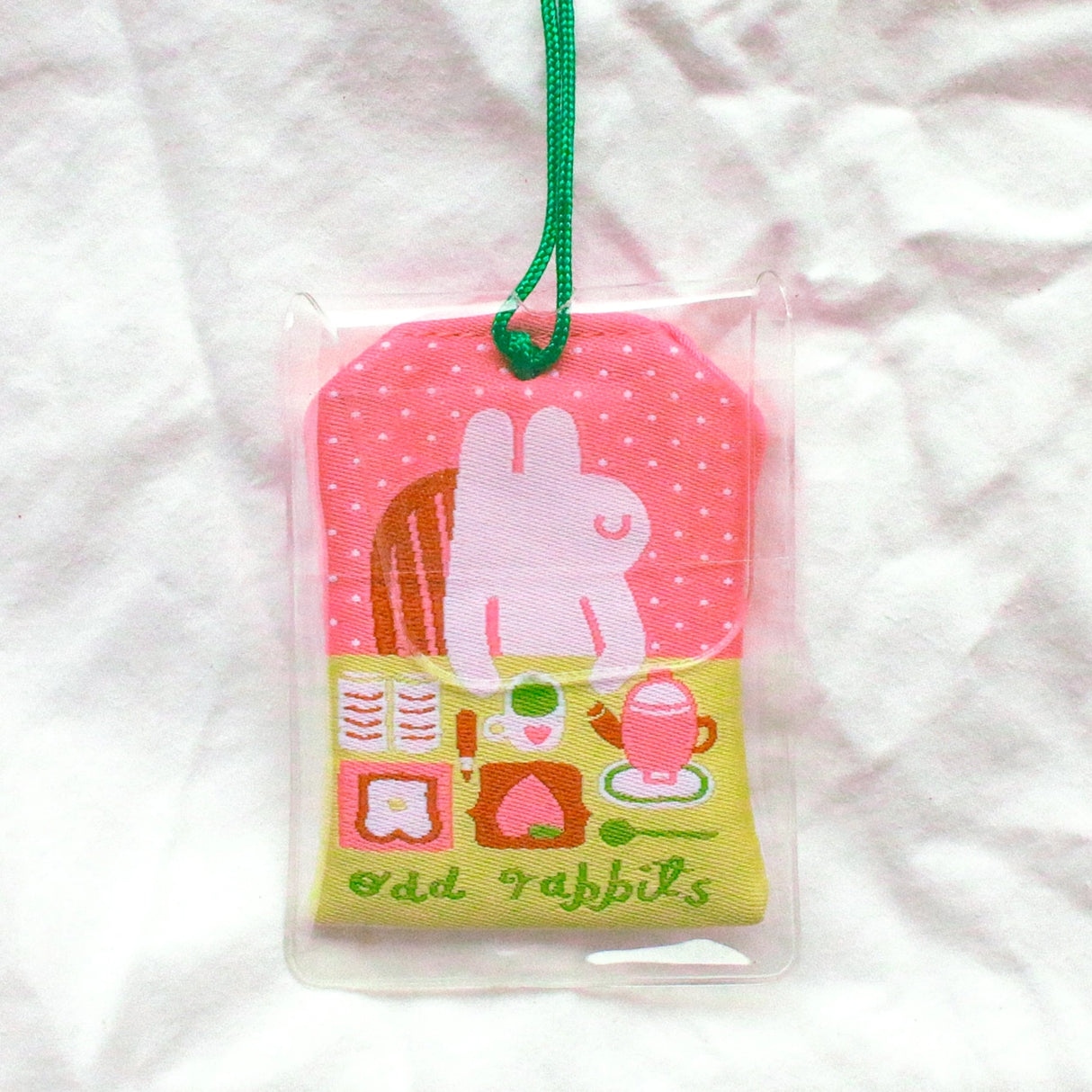 2x2.5 omamori charm with a 8 inch string.
An omamori is a Japanese charm that provides protection and luck!