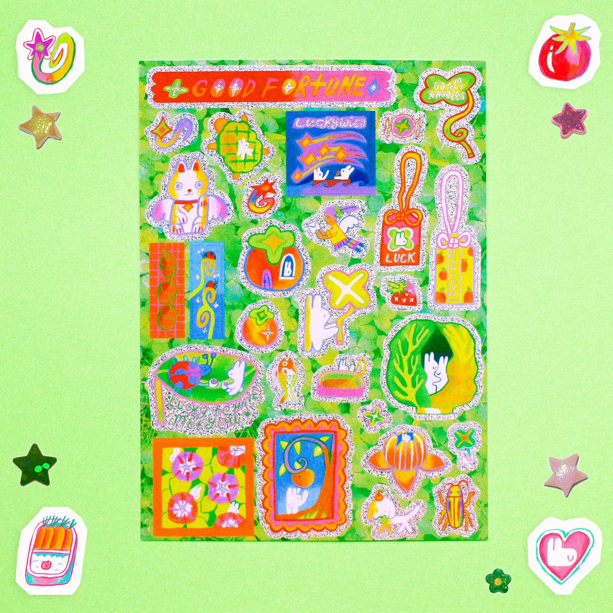 A6 Sticker Sheet
Great for journaling and decorating!
Water resistant, not waterproof. Do not place in areas of high wear. 