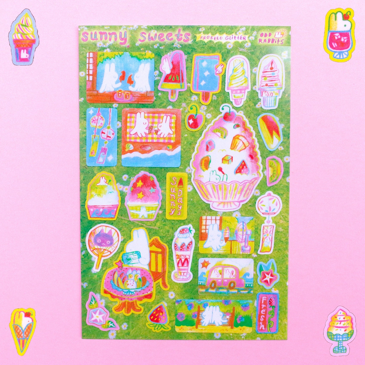 A6 Sticker Sheet.
Should not be placed in areas of heavy wear (phone cases, laptops, water bottles, etc).
Great for journaling or decorating flat spaces!