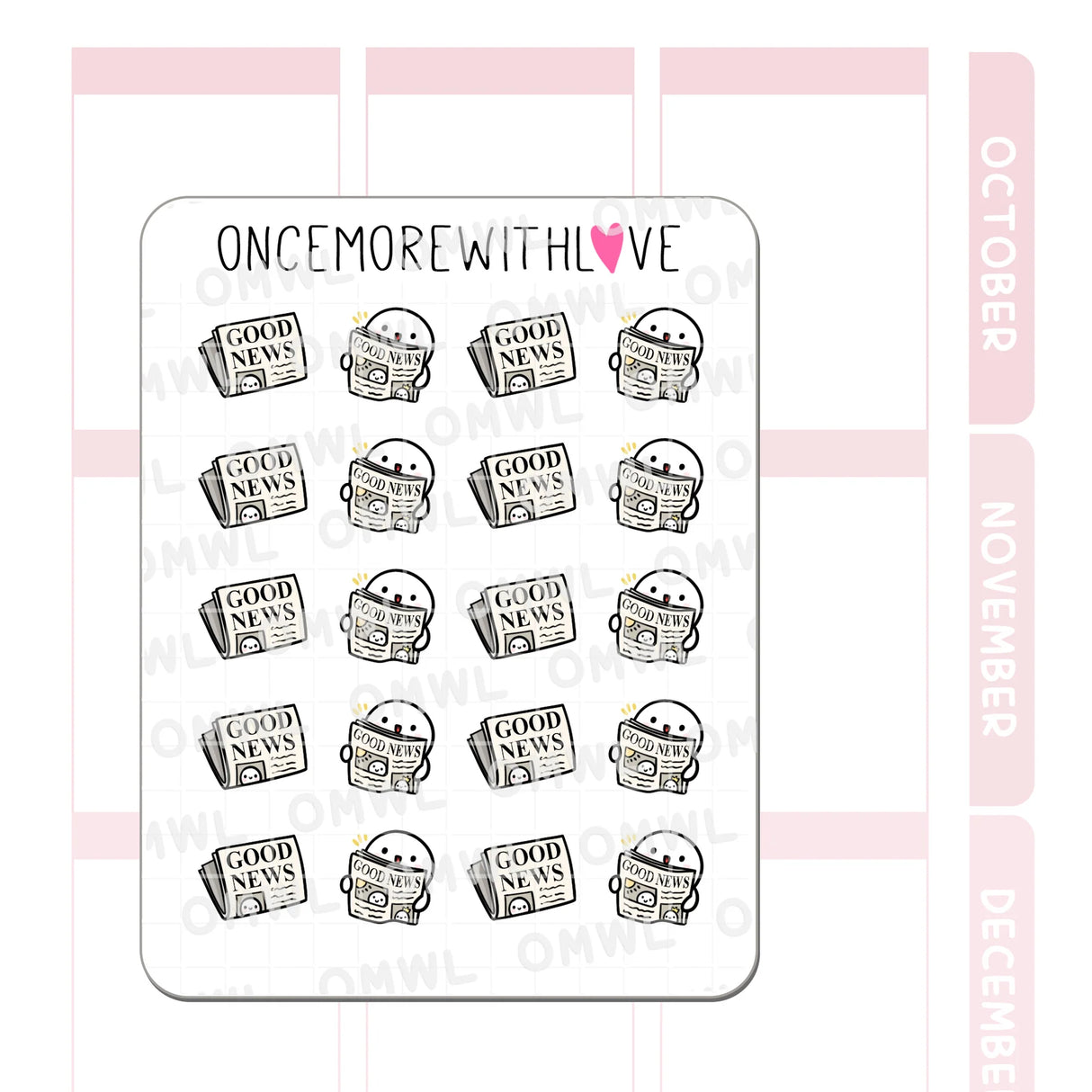 Once More With Love - M1426 Good News Sticker Sheet
Good news alert! Munchkin cuteness coming your way!