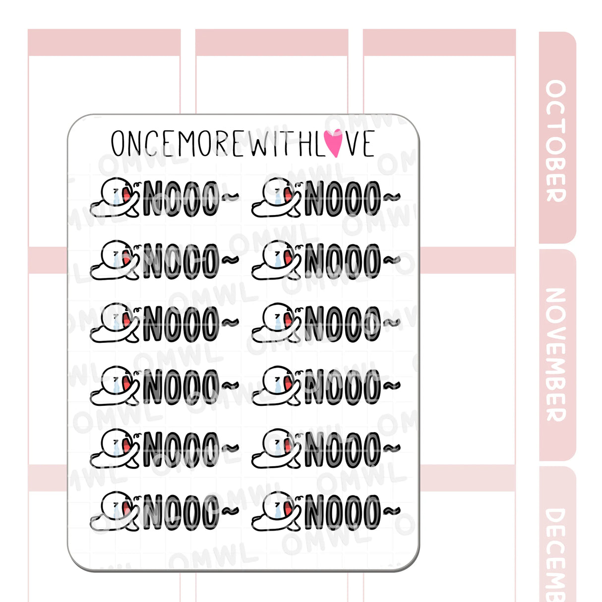 Once More With Love - M1482 Dramatic Nooo Sticker Sheet
Nooooooooo! I have no idea when you will need this sticker... but sometimes I feel exactly like this munchkin.