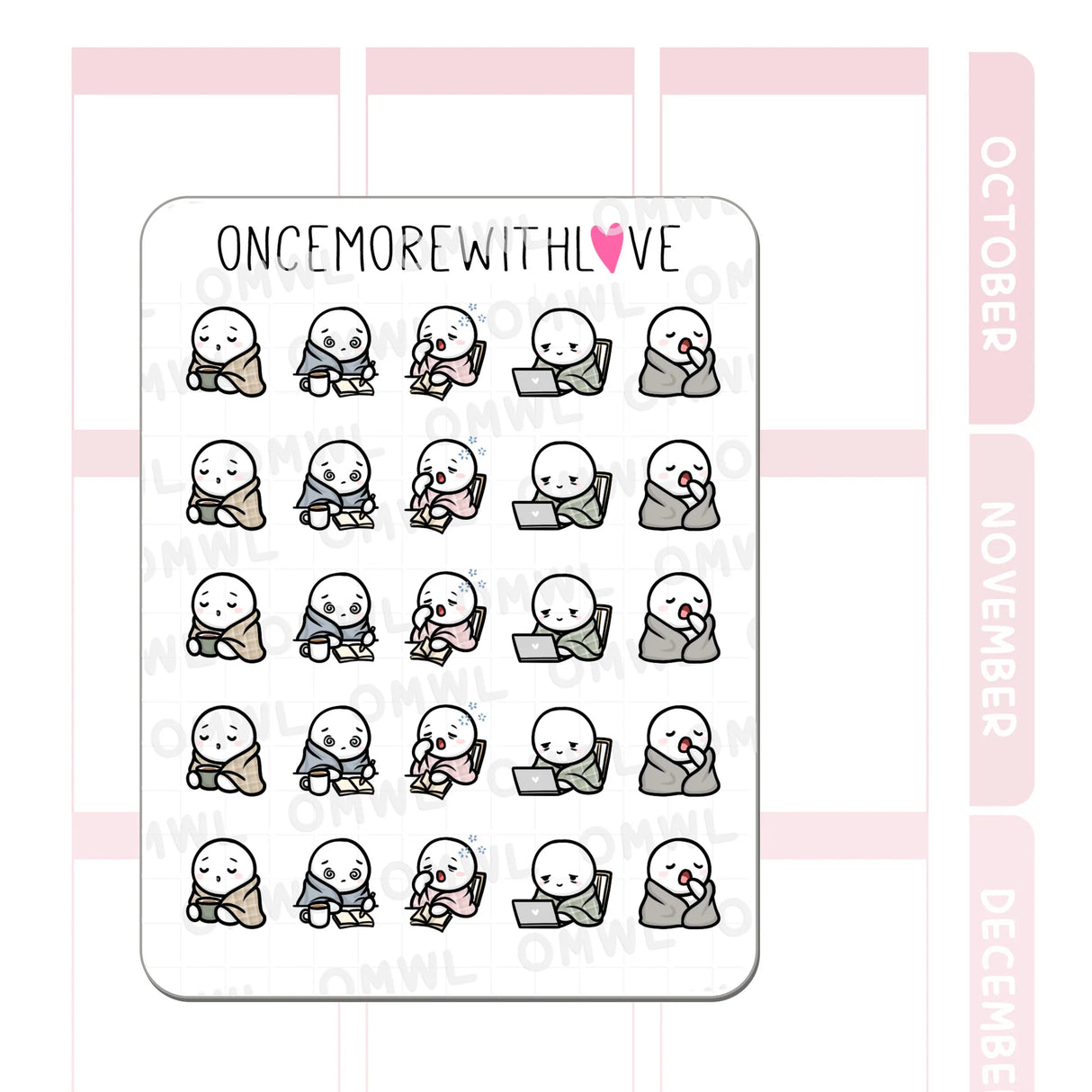Once More With Love - M1498 Barely Awake Sticker Sheet
Can I please go back to bed?