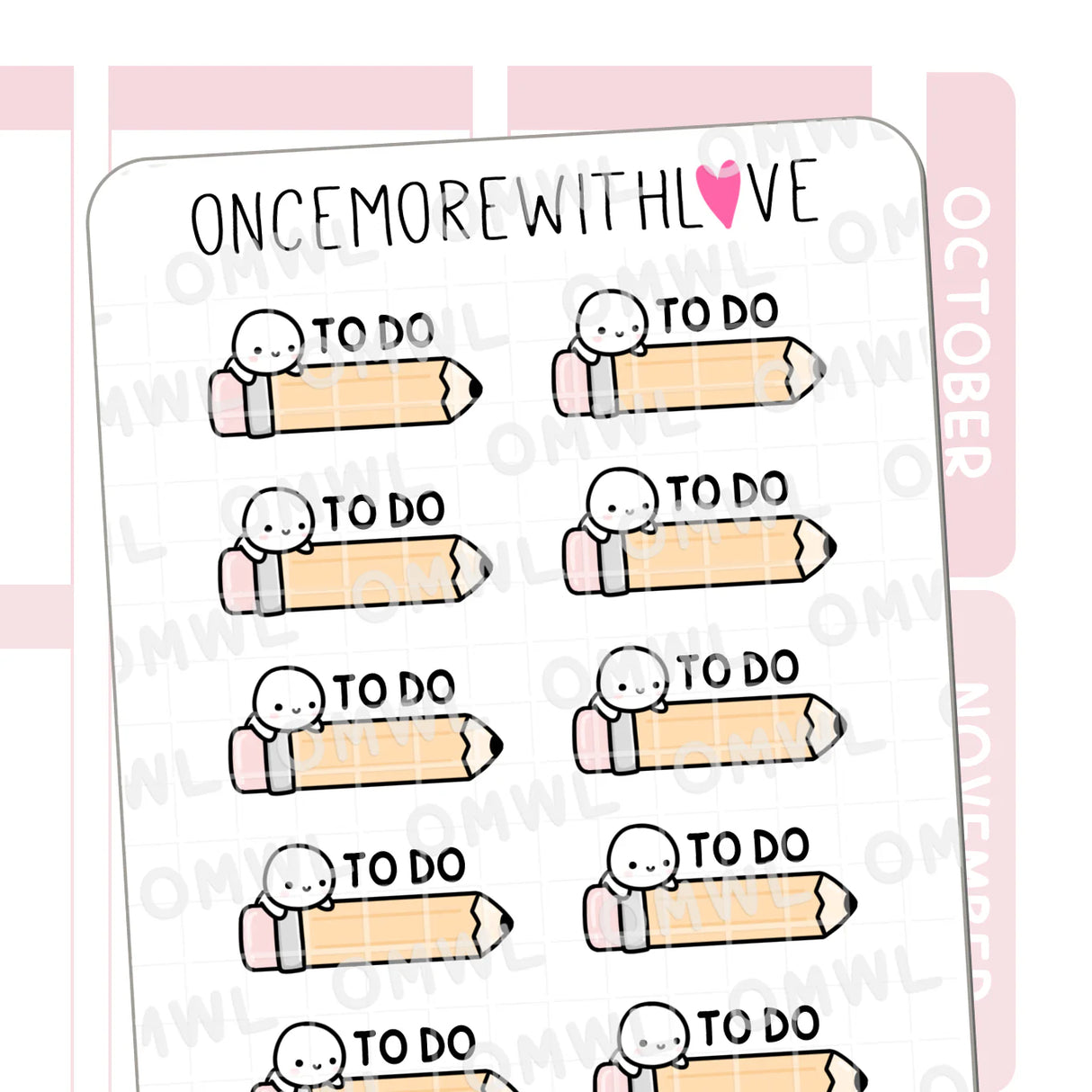 Once More With Love - M1542 To Do Pencils Sticker Sheet
Great as headers for your To Do lists! These munchkin To Do pencils are super cute!