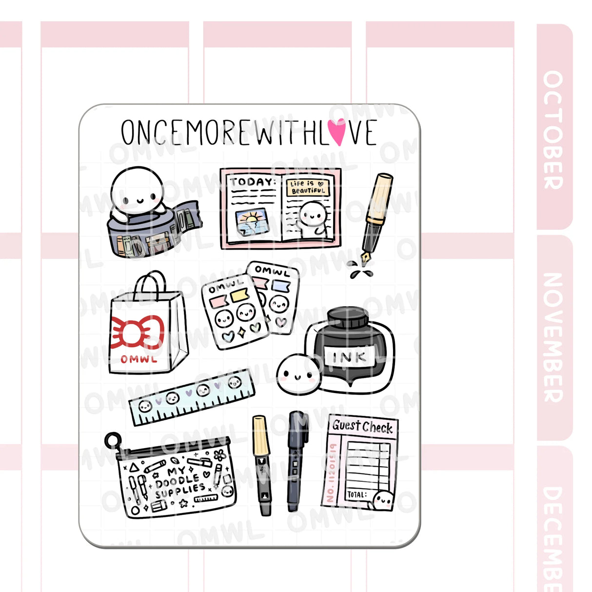 Once More With Love - M1546 Little Craft Fest Large Deco Sticker Sheet
Stickers I designed with LittleCraftFest in mind! But they work great for any stationery lover and especially for junk journaling!