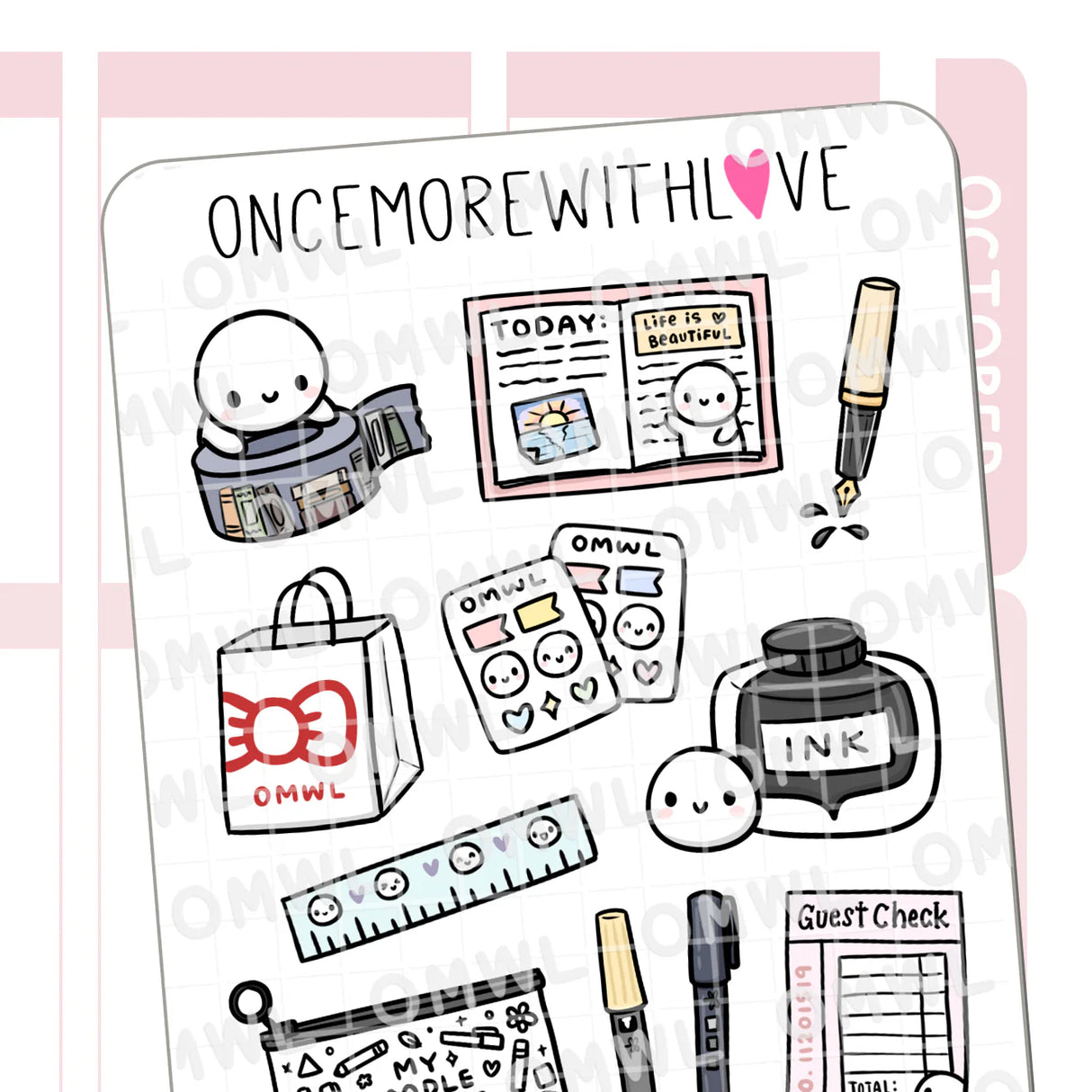 Once More With Love - M1546 Little Craft Fest Large Deco Sticker Sheet
Stickers I designed with LittleCraftFest in mind! But they work great for any stationery lover and especially for junk journaling!