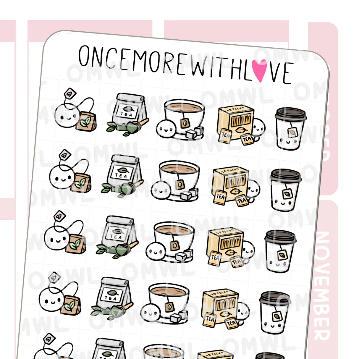 Once More With Love - M1547 Tea Time 3.0 Sticker Sheet
More tea stickers because you can never get enough! Fun fact: I drink tea way more than coffee!