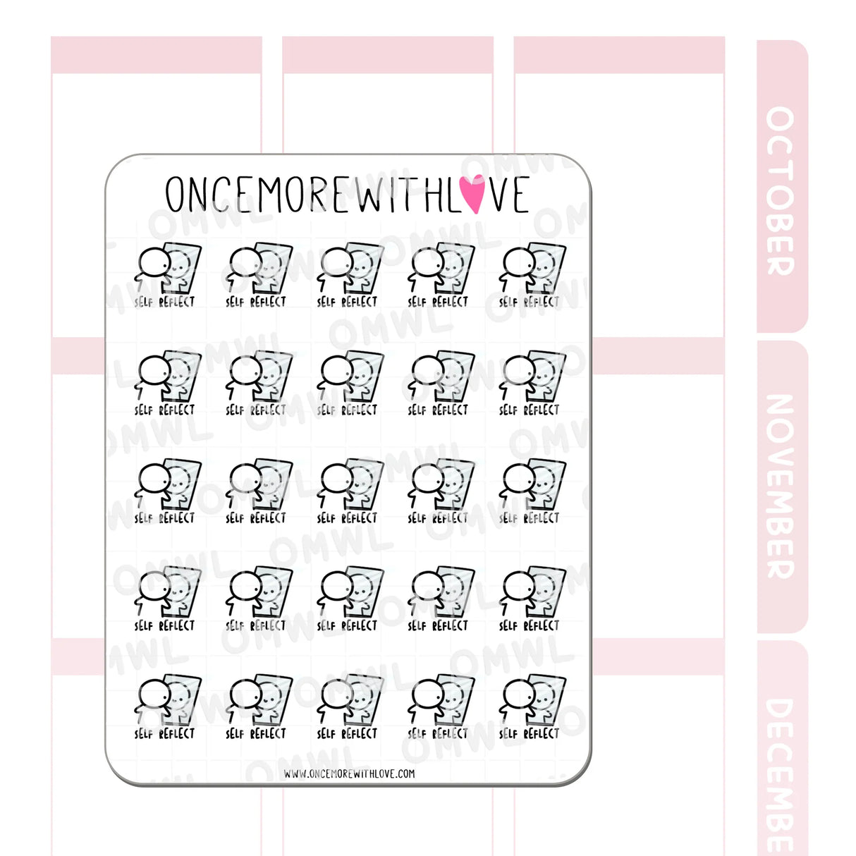 Once More With Love M870 Self Reflection Sticker Sheet
Time for a little self reflection... either literally or figuratively!