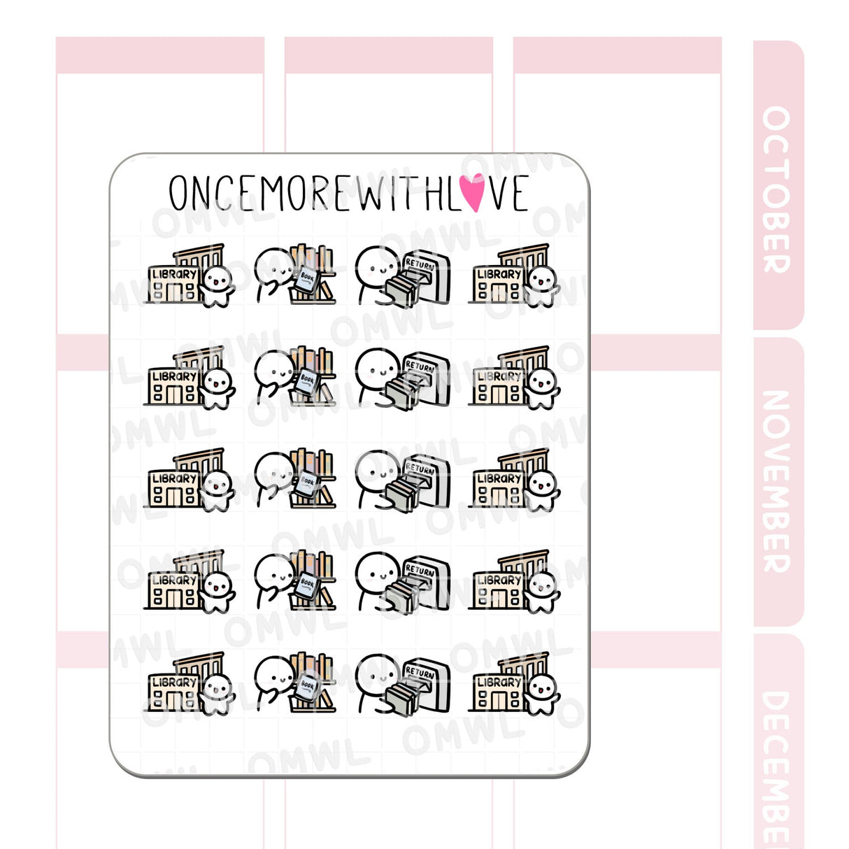 Once More With Love M1366 Library Sticker