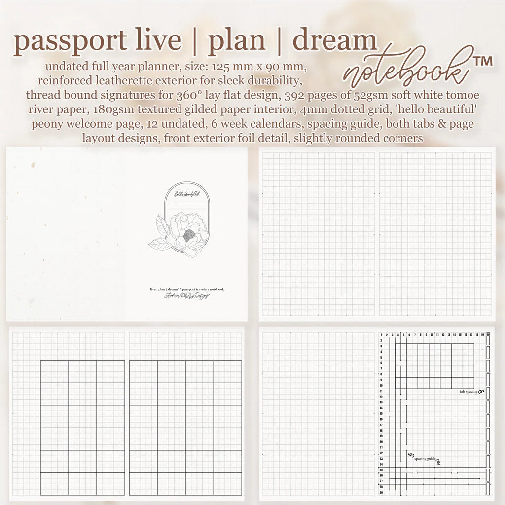 Passport Travelers Live | Plan | Dream® Notebook by Lauren Phelps Designs