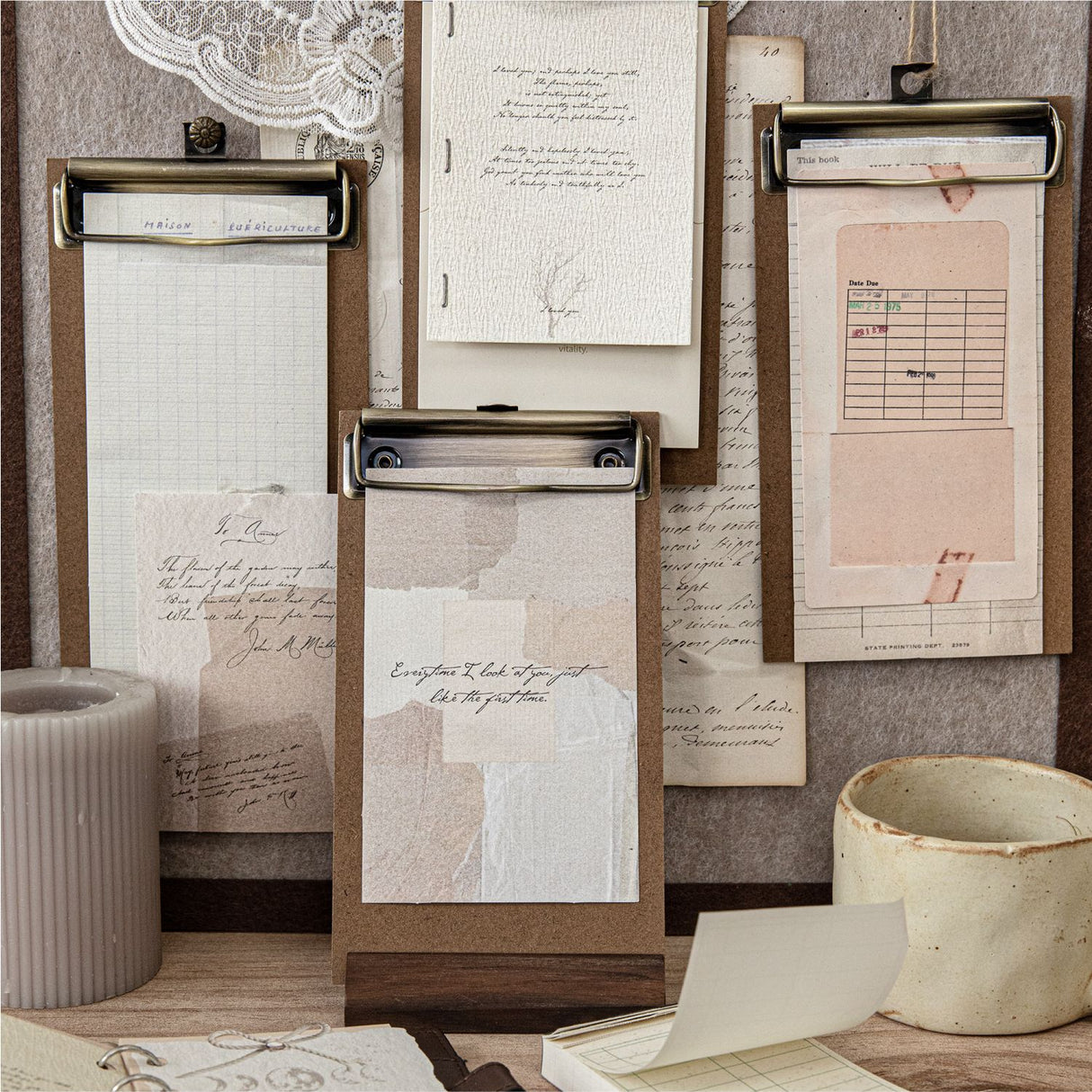 This beautifully crafted paper pack includes 30 pieces of cute paper materials in different patterns and 1 small clamp! Each pack comes with pieces in varying styles with a unique set of designs.
These pieces make great card decoration, collage pieces, or additions to your journal spreads!