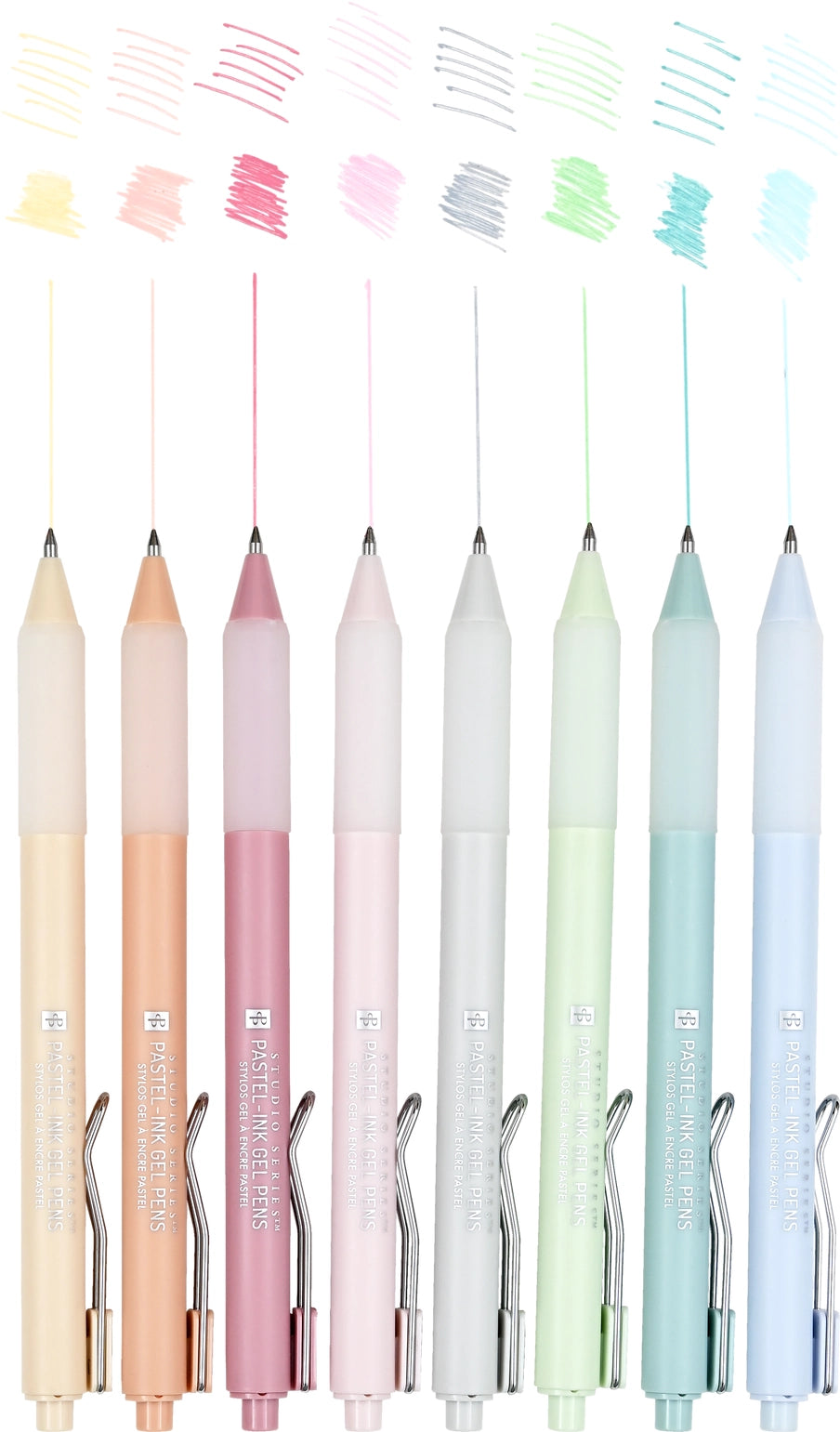 Quick-drying fine-tip gel pens with expressive pastel colors provide a seamless flow of ink for a flawless writing experience! Retractable gel pens are perfect for intricate journaling, drawing, planning, and more!
Ultra-fine 0.5 mm tips for precision writing. Smudge-free. No bleed-through. Choose from a palette of 8 pastel-ink colors to bring personal style to all your writing projects. Perfect for sketching, note-taking, and correspondence. 8 different pastel colors range from gray, blue, and green, to t