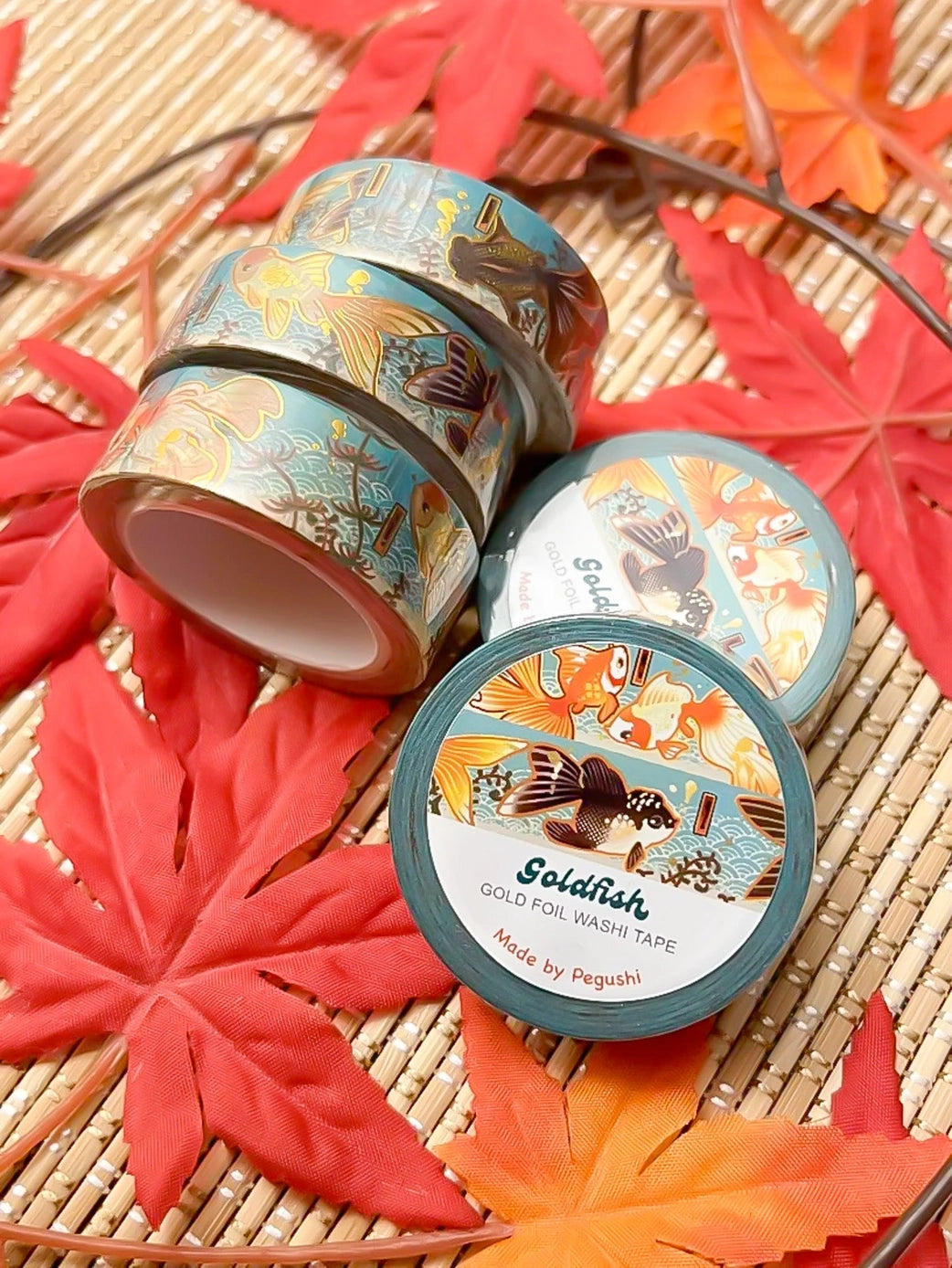 Pegushi Washi Tape - Gold Foil Goldfish